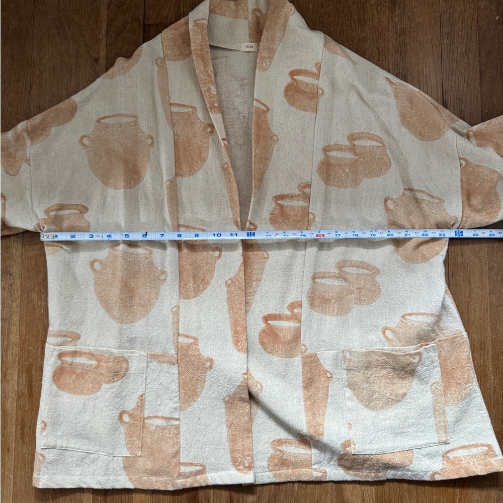 PO-EM Kimono Cardigan Jacket in Jug Block Print - Picture 7 of 10